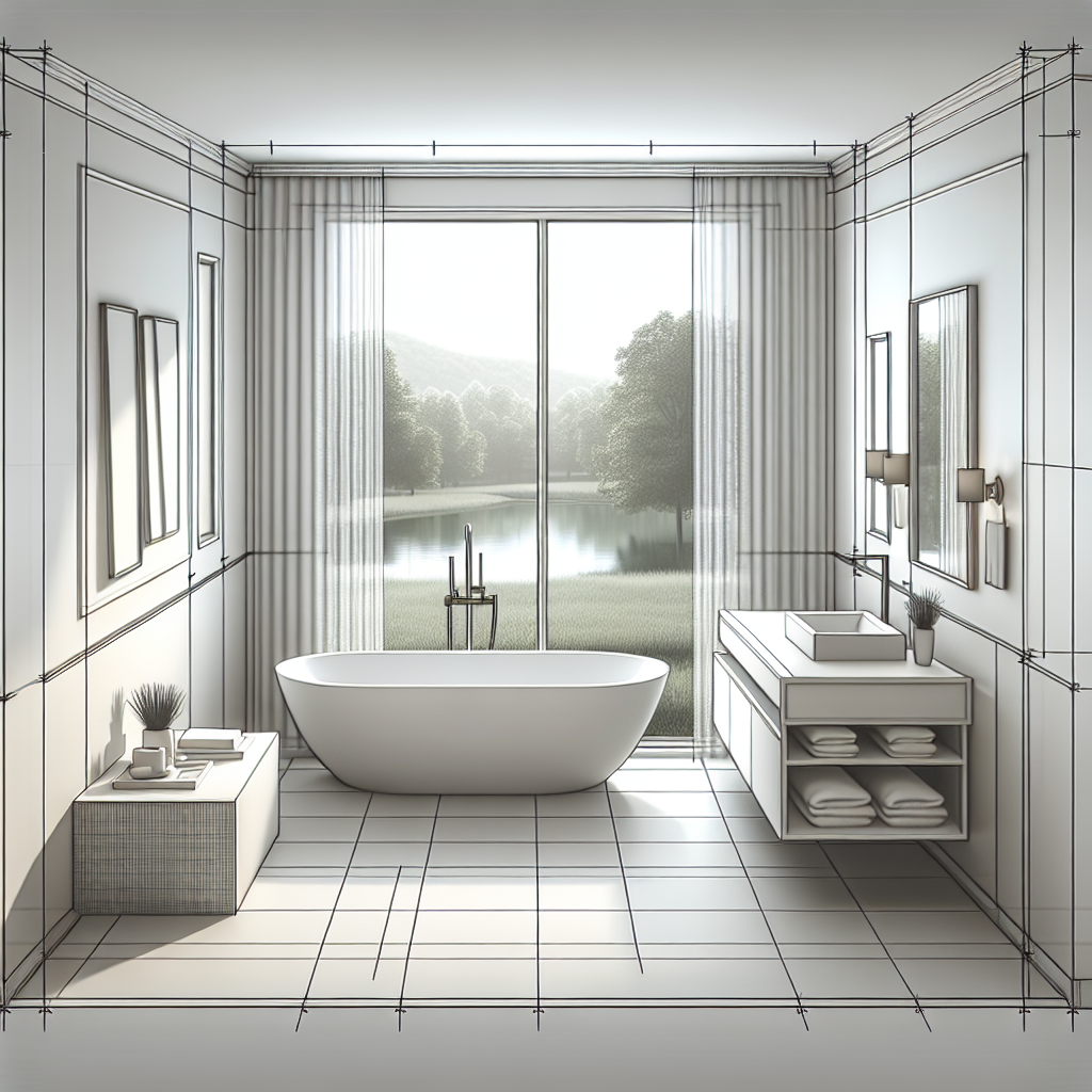 Сделай простой дизайн ванной комнаты для этой ванной