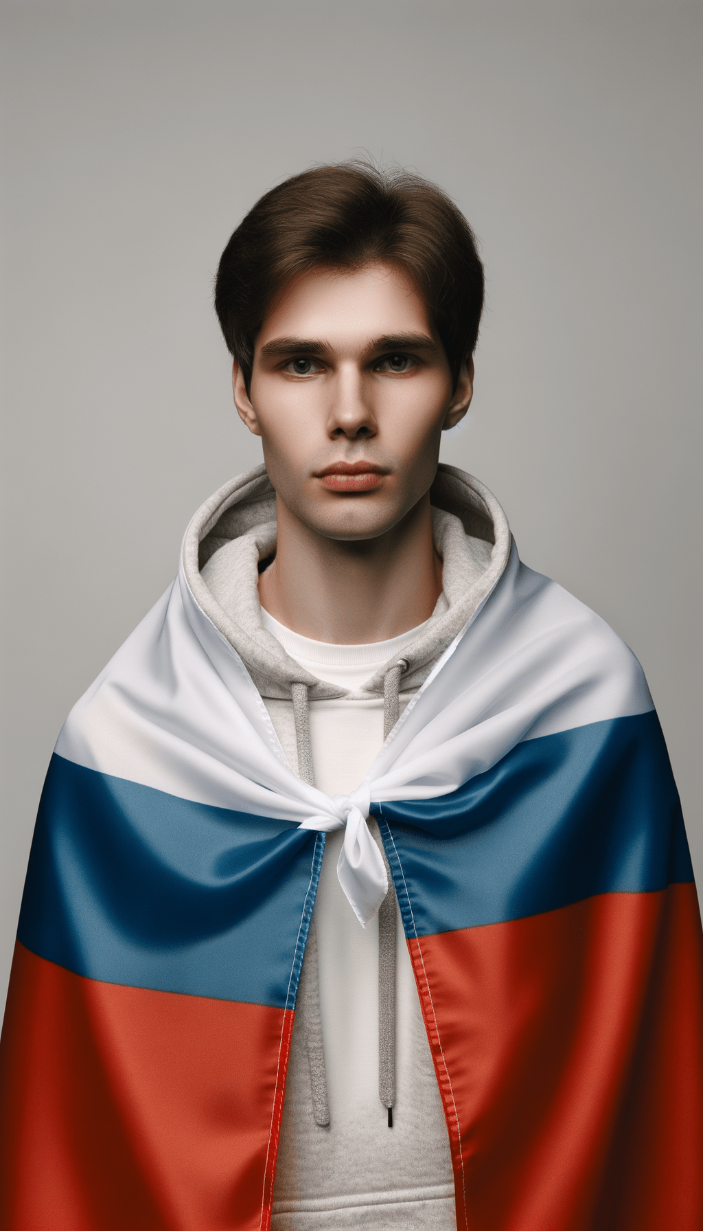 Russian citizen with a Russian flag Russian citizen with a Russian flag