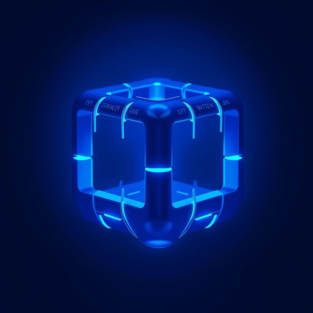 generate blue cube logo