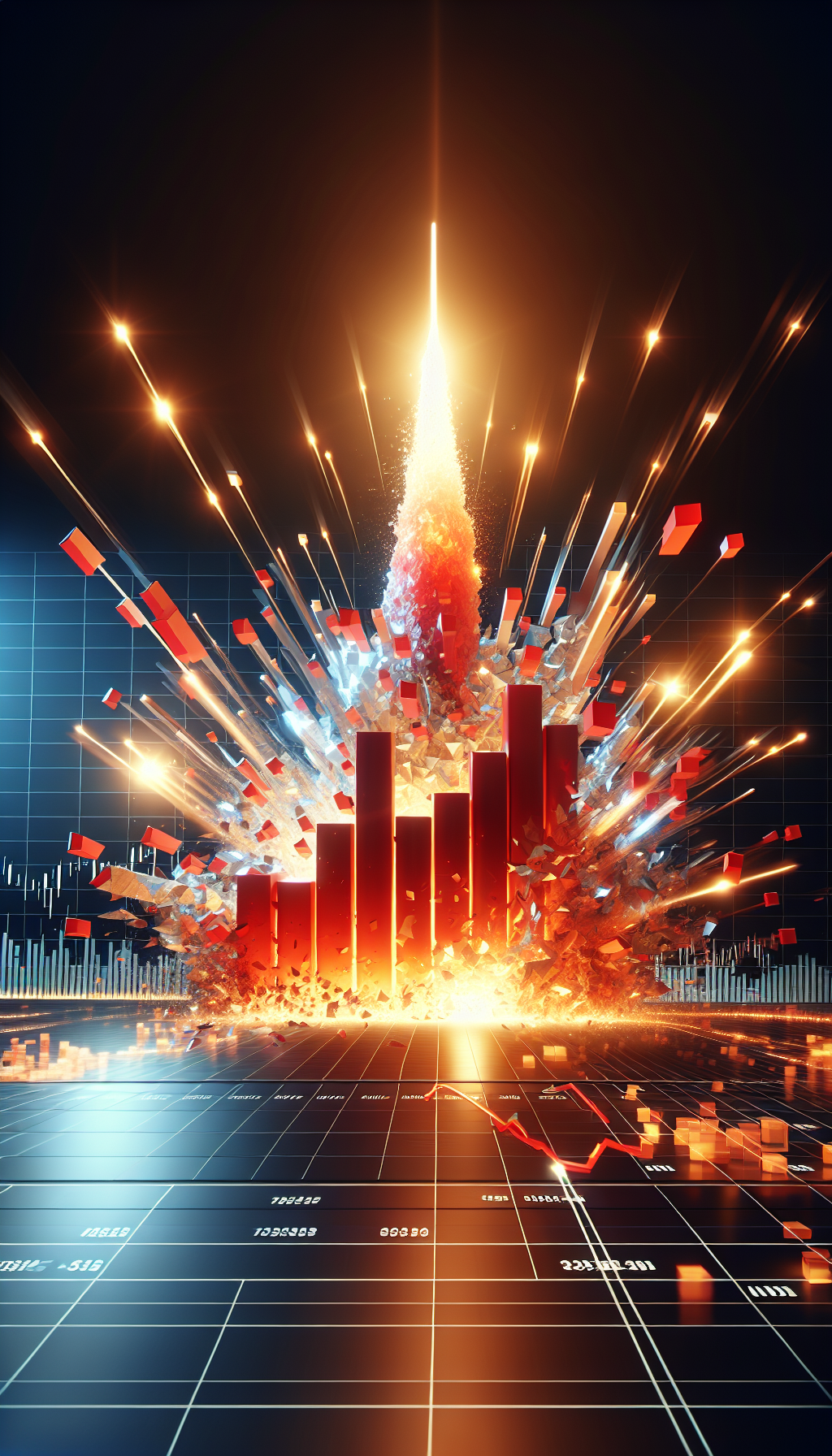 Dynamic scene on a financial chart. A large candlestick is explosively moving upwards, "sweeping" a cluster of glowing red bars (sell liquidity) above it. The bars are shattering into pixels. The perspective is from the chart, looking dramatic and powerful. Cinematic lighting. Dynamic scene on a financial chart. A large candlestick is explosively moving upwards, "sweeping" a cluster of glowing red bars (sell liquidity) above it. The bars are shattering into pixels. The perspective is from the chart, looking dramatic and powerful. Cinematic lighting.