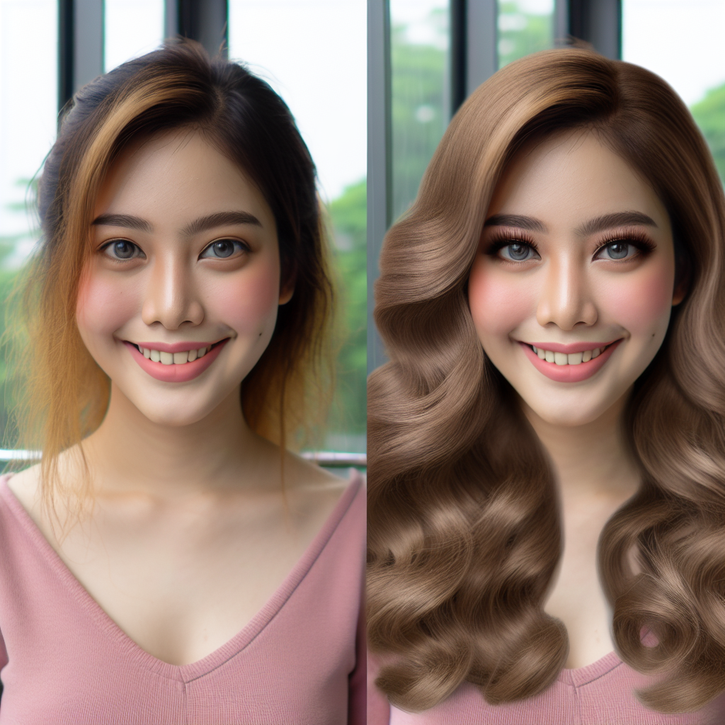 Измени девушку на фото, уменьшив возраст на 10 лет, сделай дневной макияж и уложи красиво волосы