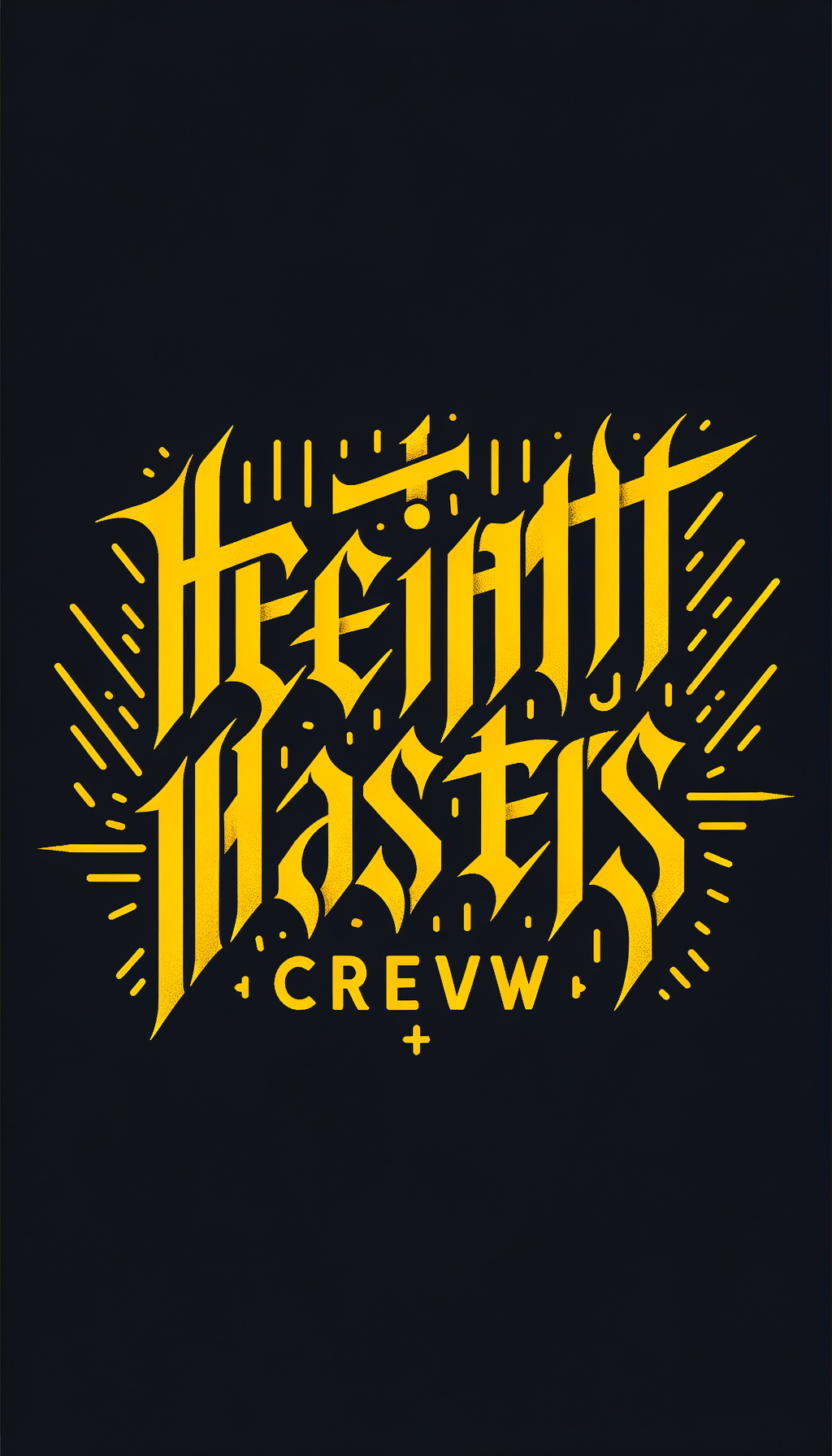 Height Masters Crew создай лого к этому названию буквы должны быть жёлтыми на чёрном фоне вокруг должны быть колючки и буквы должны быть выполнены в стиле готической каллиграфии и название должно быть в одну линию Height Masters Crew создай лого к этому названию буквы должны быть жёлтыми на чёрном фоне вокруг должны быть колючки и буквы должны быть выполнены в стиле готической каллиграфии и название должно быть в одну линию