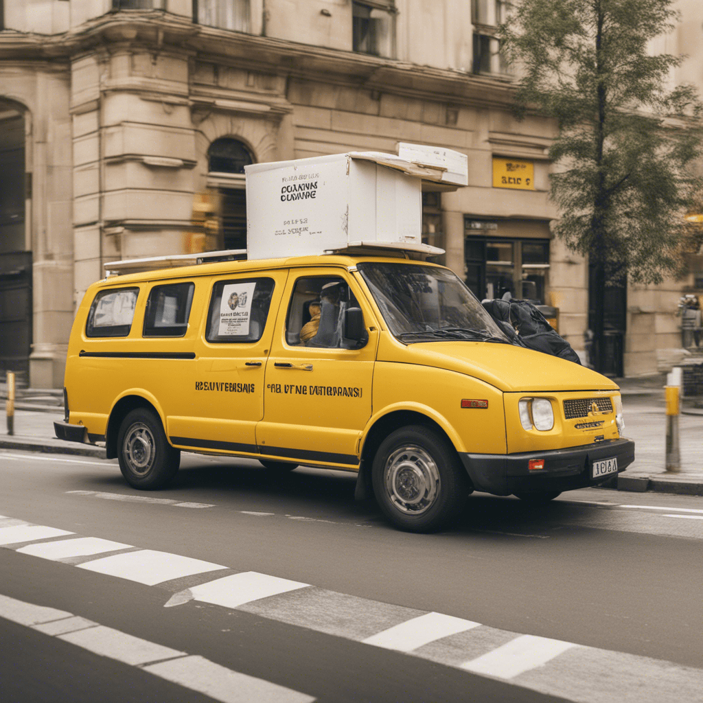 courier car in yellow clothes