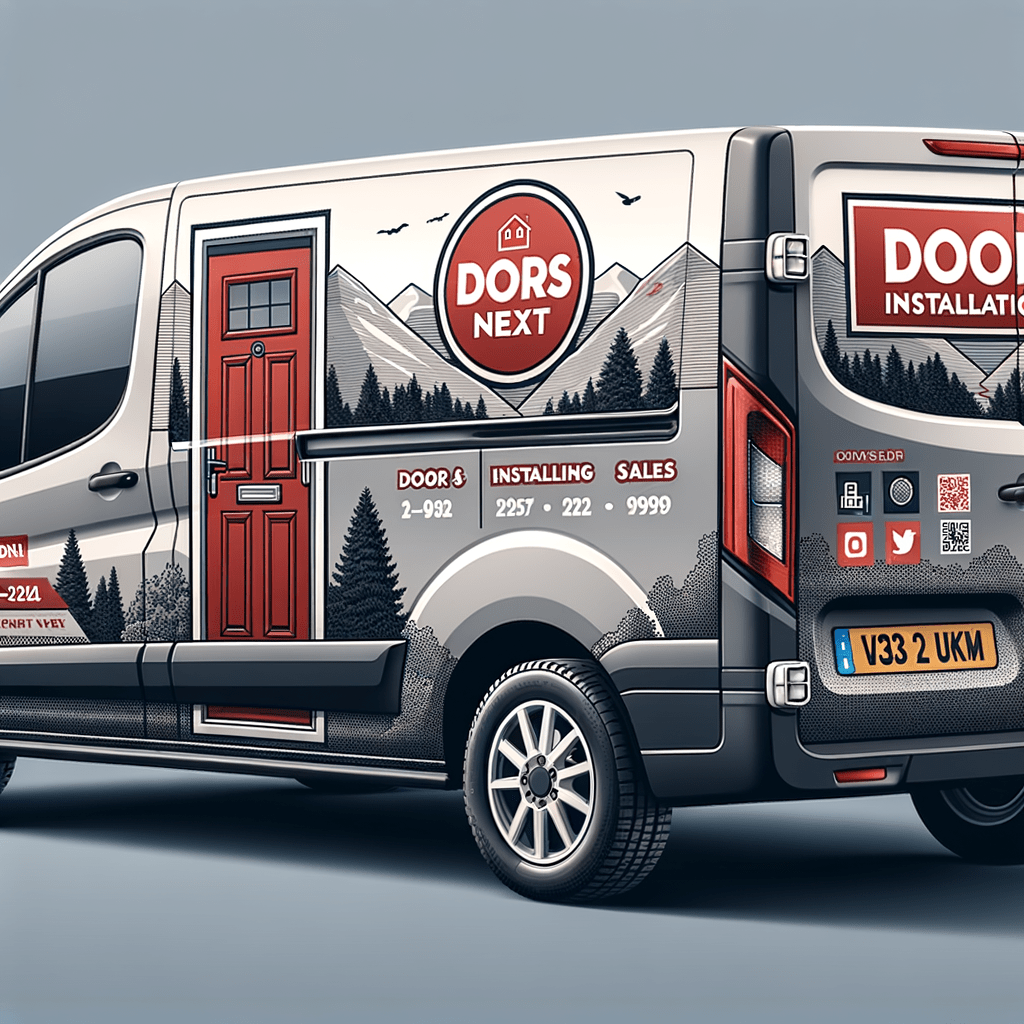 брендирование фургона серого цвета Газель Next для фирмы "Профи-Doors" в красно-белых тонах, Основные элементы дизайна: Основной фон — серый. Акценты — красные детали и логотип. Разместить крупный логотип "Профи-Doors" на задней двери. Логотип выполнен в красных и белых цветах, с четким шрифтом, легко читаемым на расстоянии. На боковых панелях разместить изображение дверей на задней двери разместить номер телефона, сайт и социальные сети. "Профи-Doors" — Продажа и монтаж дверей Сайт: http://www.profi-doors.ru Дополнительные элементы: добавить QR-код, ведущий на сайт или каталог продукции. брендирование фургона серого цвета Газель Next для фирмы "Профи-Doors" в красно-белых тонах, Основные элементы дизайна: Основной фон — серый. Акценты — красные детали и логотип. Разместить крупный логотип "Профи-Doors" на задней двери. Логотип выполнен в красных и белых цветах, с четким шрифтом, легко читаемым на расстоянии. На боковых панелях разместить изображение дверей на задней двери разместить номер телефона, сайт и социальные сети. "Профи-Doors" — Продажа и монтаж дверей Сайт: http://www.profi-doors.ru Дополнительные элементы: добавить QR-код, ведущий на сайт или каталог продукции.