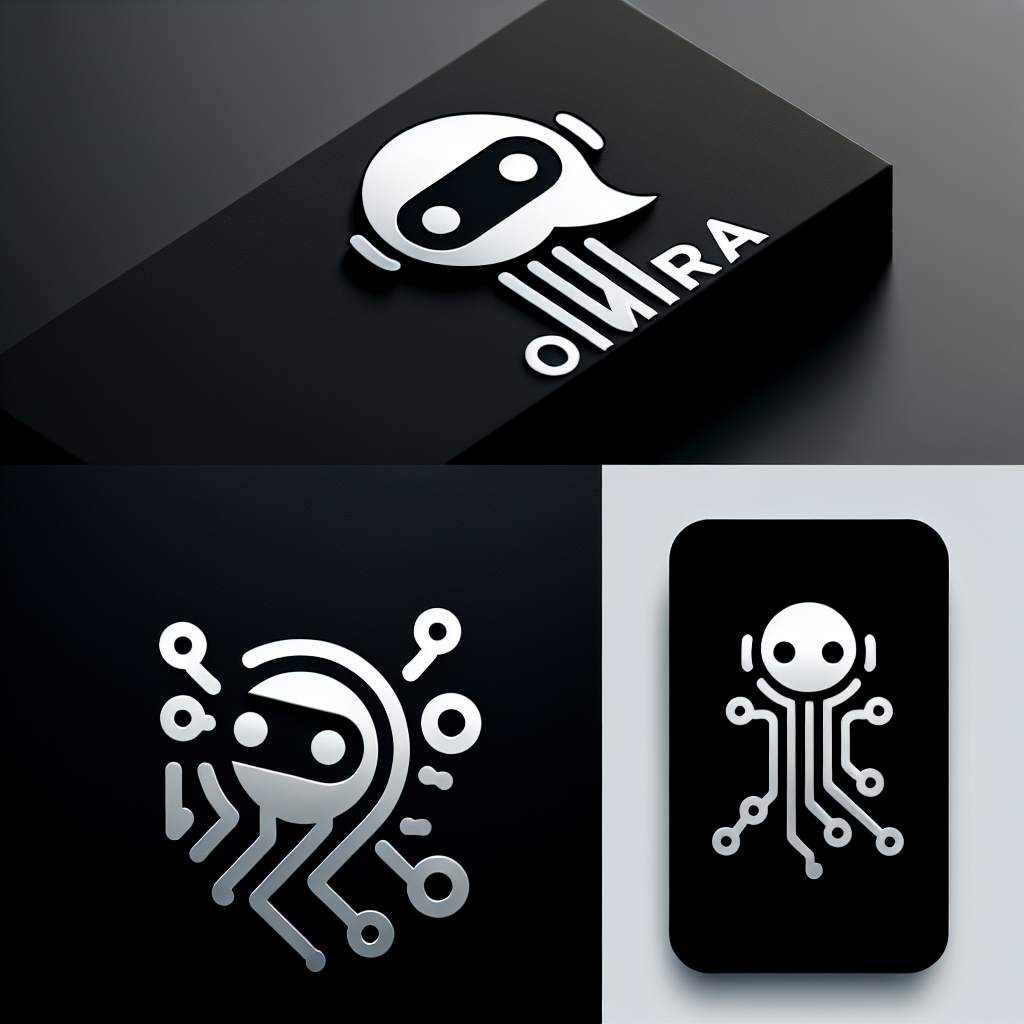 make me a logo with sans-serif font and a little image for company Omra that offers a product like chatbots for social media messengers with the colours #5622ed black background