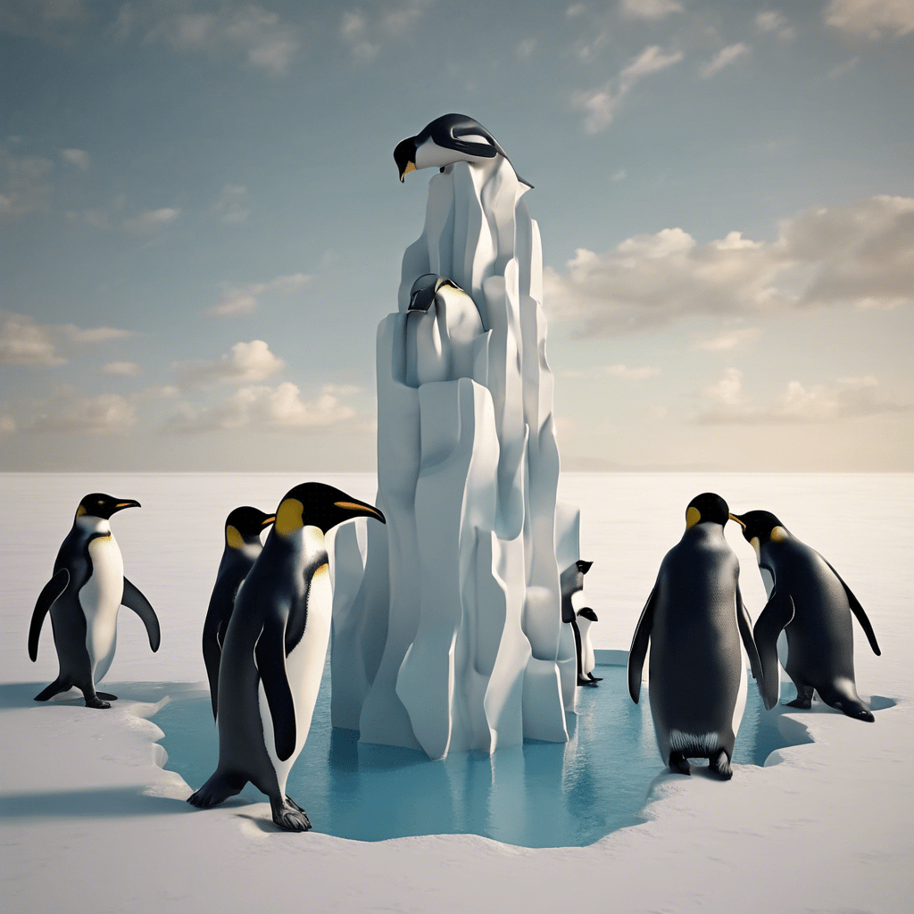 Lofaminus surrounded by penguins