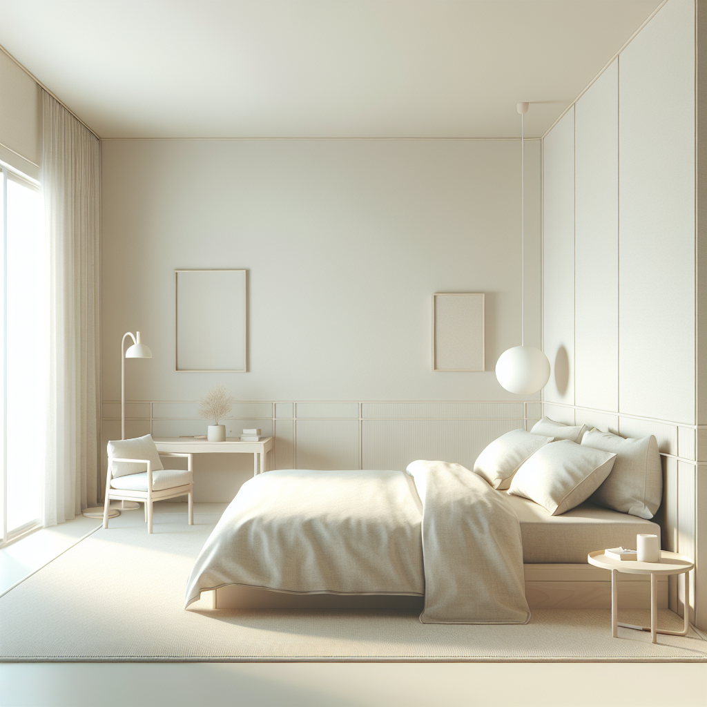 Создай спальню в стиле минимализма в светлых тонах