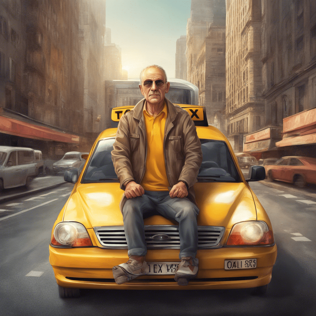 taxi driver on casual car realistic