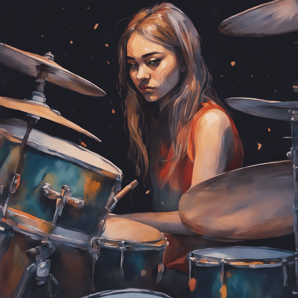 The girl behind the drums