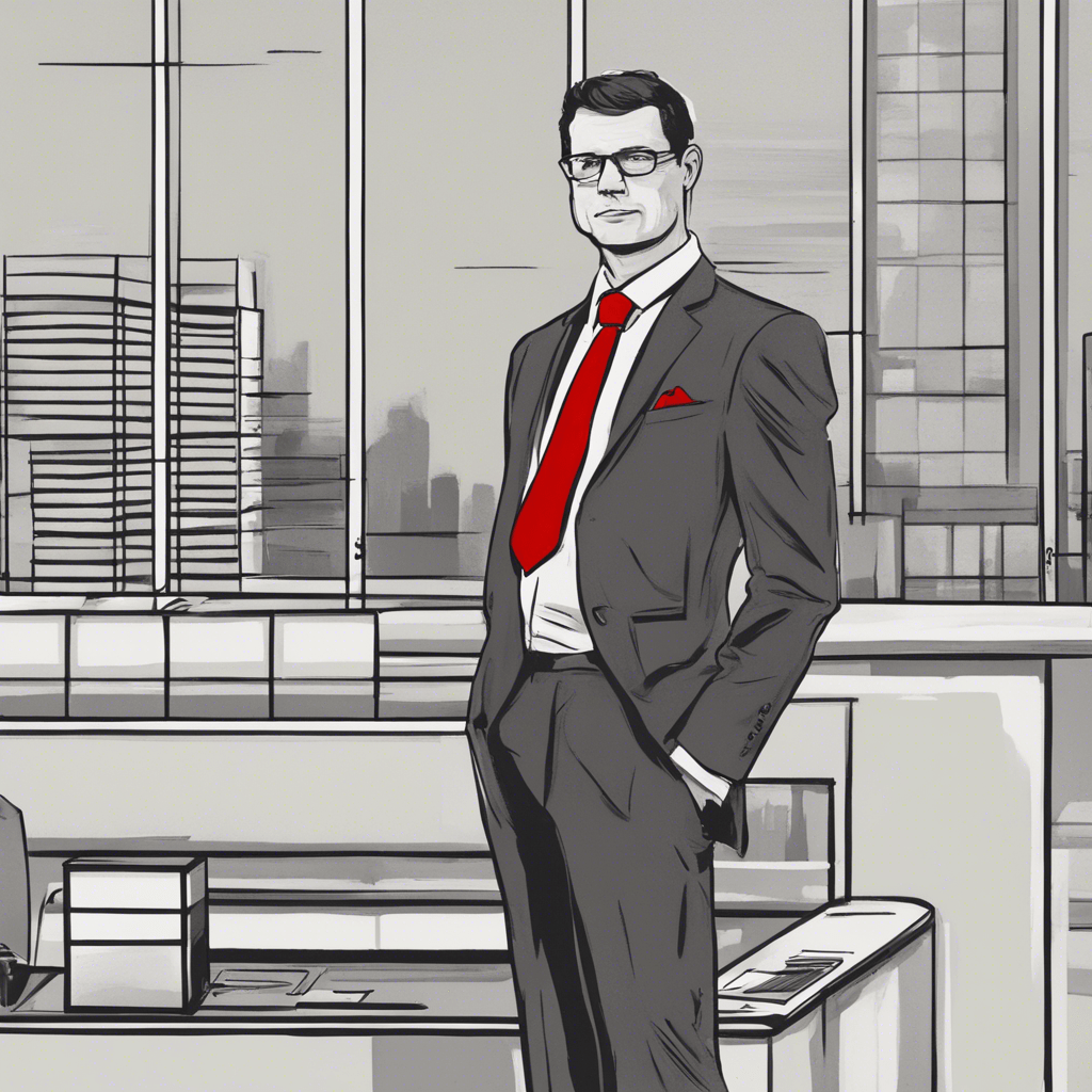 BANK MANAGER IN RED TIE