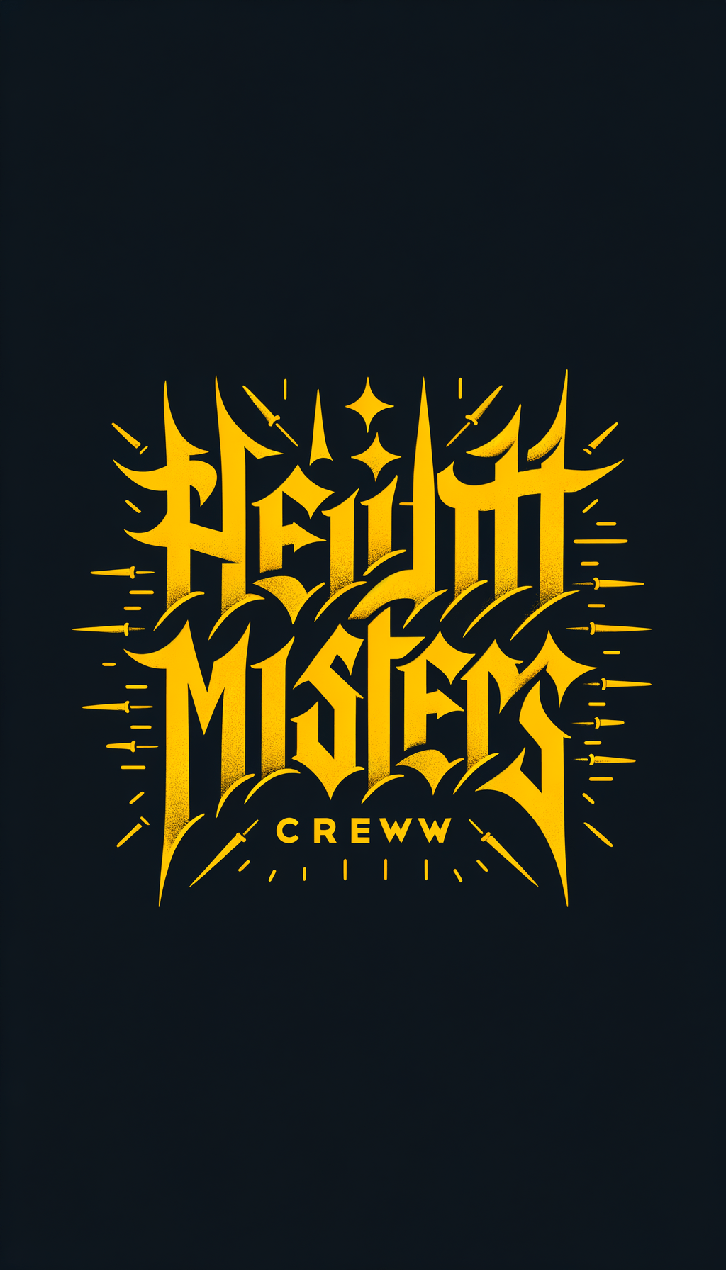 создай лого - Height Masters Crew , буквы должны быть жёлтыми на чёрном фоне в стиле готической каллиграфии, вокруг должны быть колючки все буквы должны быть соблюдены в правильном порядке и они должны быть интуитивно понятны создай лого - Height Masters Crew , буквы должны быть жёлтыми на чёрном фоне в стиле готической каллиграфии, вокруг должны быть колючки все буквы должны быть соблюдены в правильном порядке и они должны быть интуитивно понятны