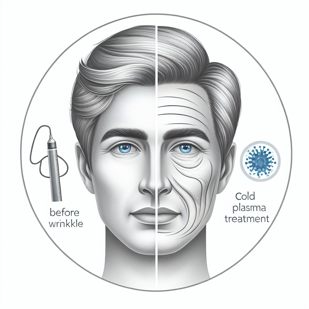 процедура холодной плазмы на картинке лицо с одной половины морщины на другой нет морщин