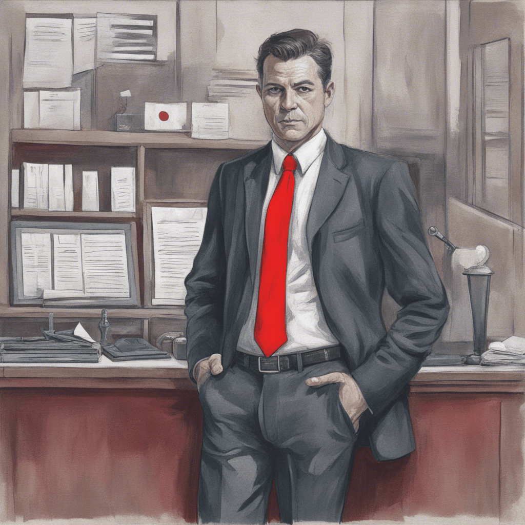 BANK MANAGER IN RED TIE