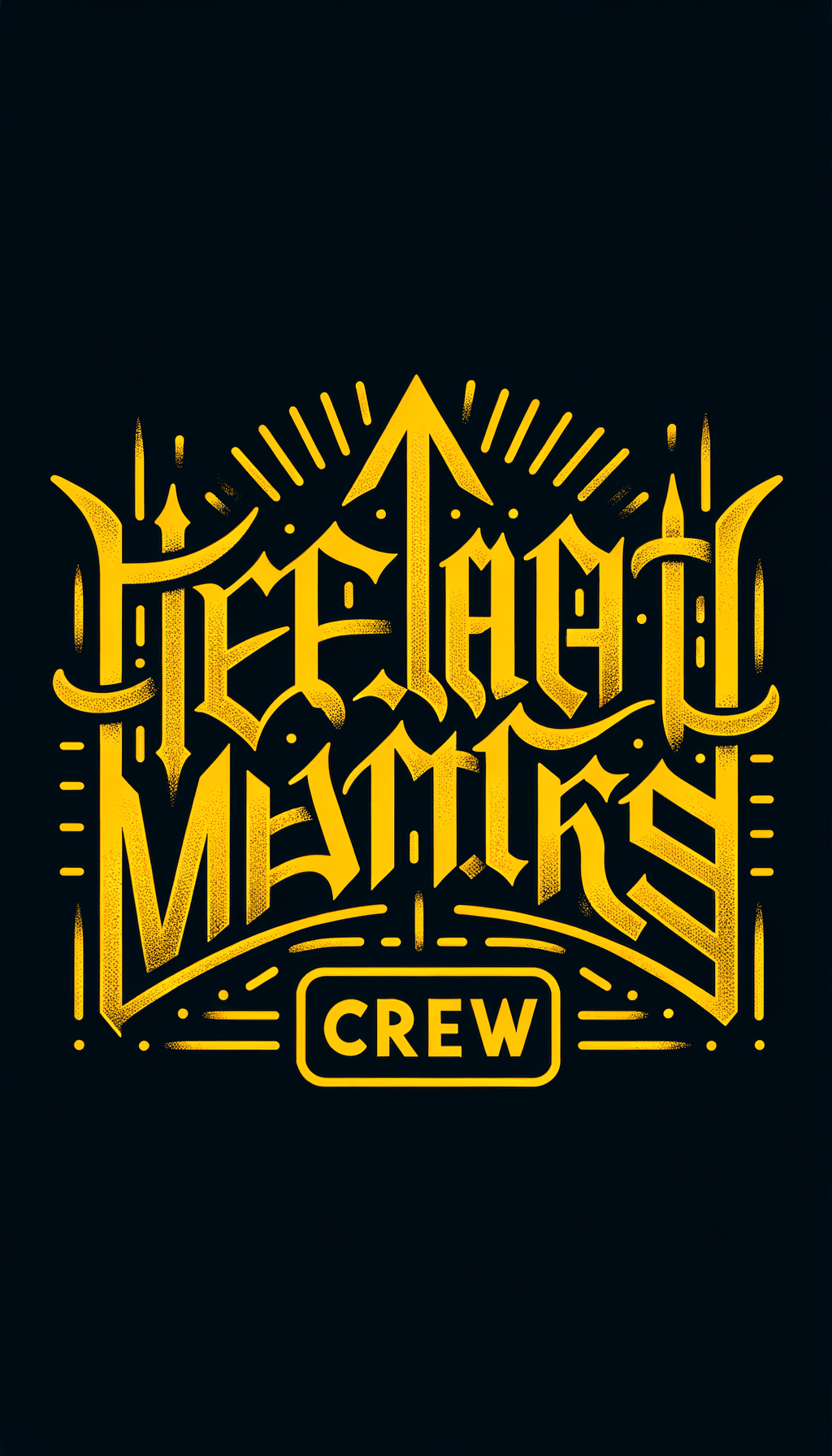 создай лого - Height Masters должно быть в одну линию а под ними Crew , буквы должны быть жёлтыми на чёрном фоне в стиле готической каллиграфии, вокруг должны быть колючки создай лого - Height Masters должно быть в одну линию а под ними Crew , буквы должны быть жёлтыми на чёрном фоне в стиле готической каллиграфии, вокруг должны быть колючки