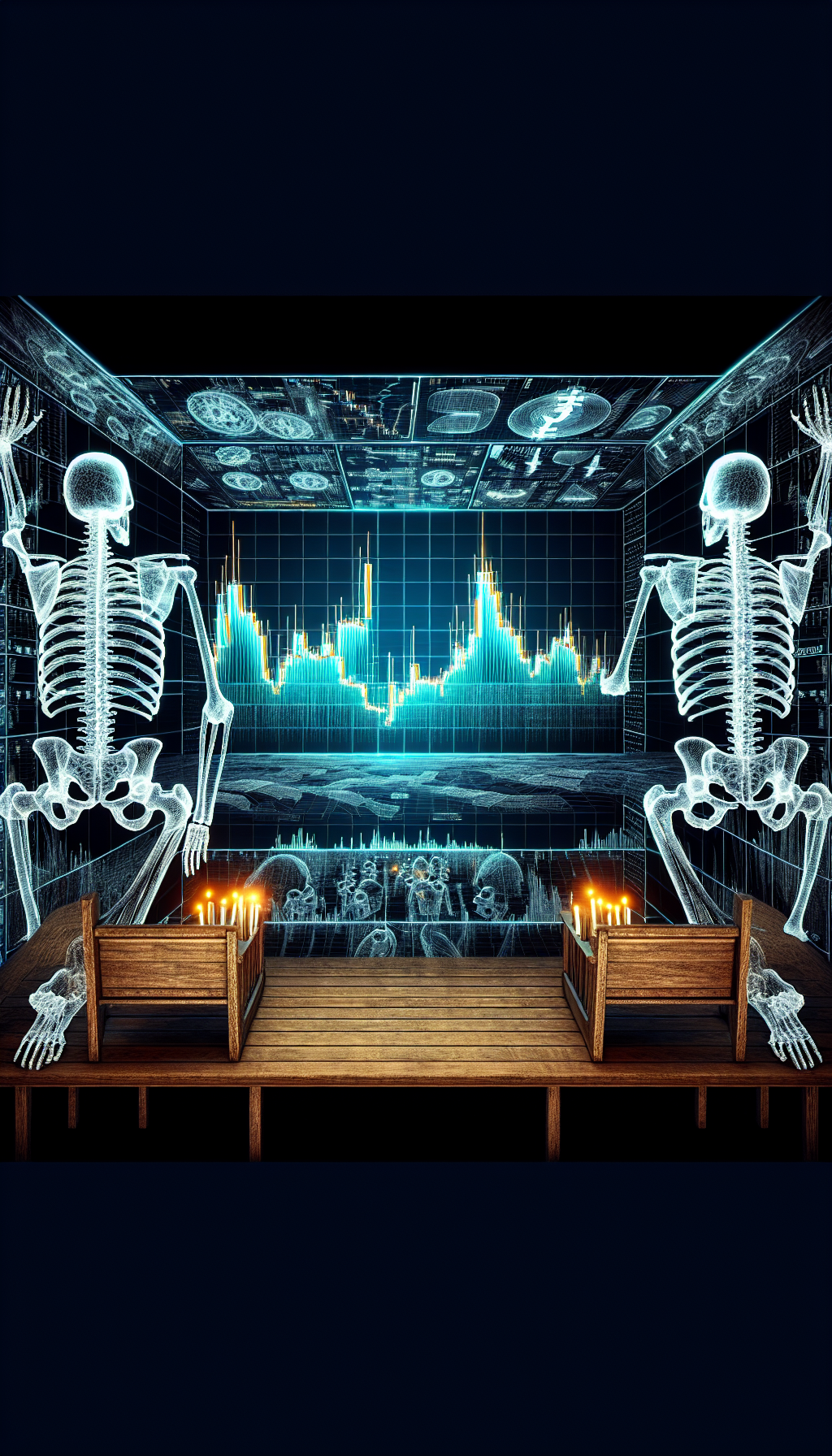 An X-ray vision of a Bitcoin chart, wide panoramic view. The surface shows candlesticks, but beneath, the skeleton of glowing liquidity levels is revealed, stretching horizontally across the screen. Metaphorical, data visualization, --ar 16:9 An X-ray vision of a Bitcoin chart, wide panoramic view. The surface shows candlesticks, but beneath, the skeleton of glowing liquidity levels is revealed, stretching horizontally across the screen. Metaphorical, data visualization, --ar 16:9