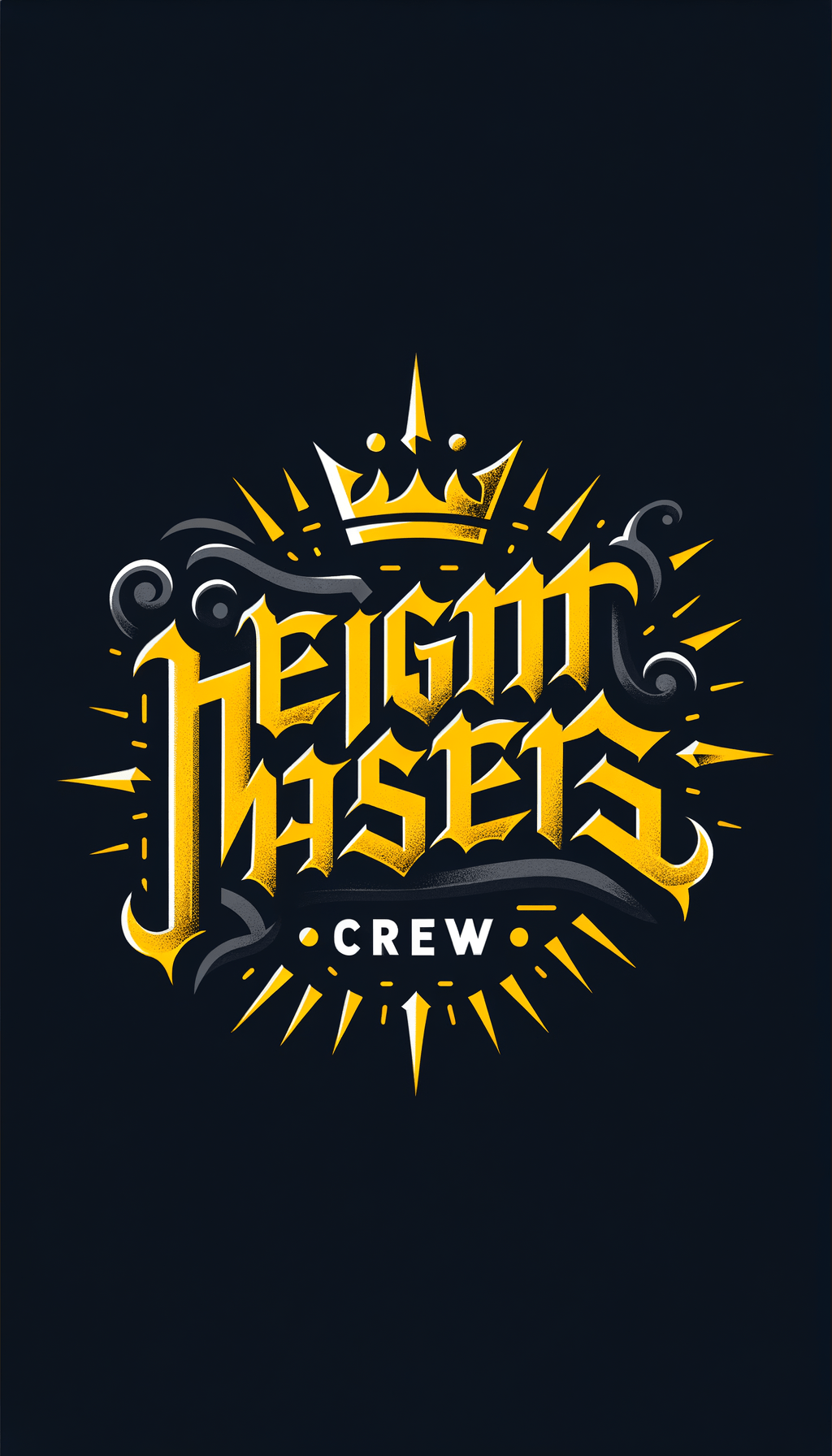 создай лого - Height Masters должно быть в одну линию а под ними Crew , буквы должны быть жёлтыми на чёрном фоне в стиле готической каллиграфии, вокруг должны быть колючки создай лого - Height Masters должно быть в одну линию а под ними Crew , буквы должны быть жёлтыми на чёрном фоне в стиле готической каллиграфии, вокруг должны быть колючки