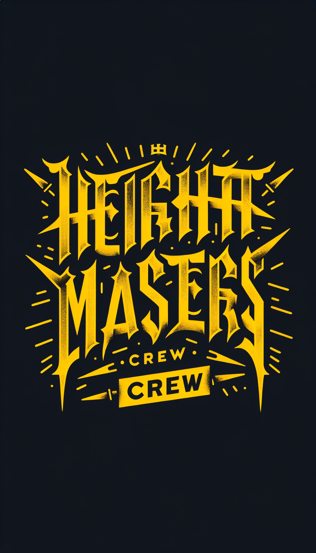 создай лого - Height Masters должно быть в одну линию а под ними Crew , буквы должны быть жёлтыми на чёрном фоне в стиле готической каллиграфии, вокруг должны быть колючки все буквы должны быть соблюдены в правильном порядке и они должны быть интуитивно понятны создай лого - Height Masters должно быть в одну линию а под ними Crew , буквы должны быть жёлтыми на чёрном фоне в стиле готической каллиграфии, вокруг должны быть колючки все буквы должны быть соблюдены в правильном порядке и они должны быть интуитивно понятны