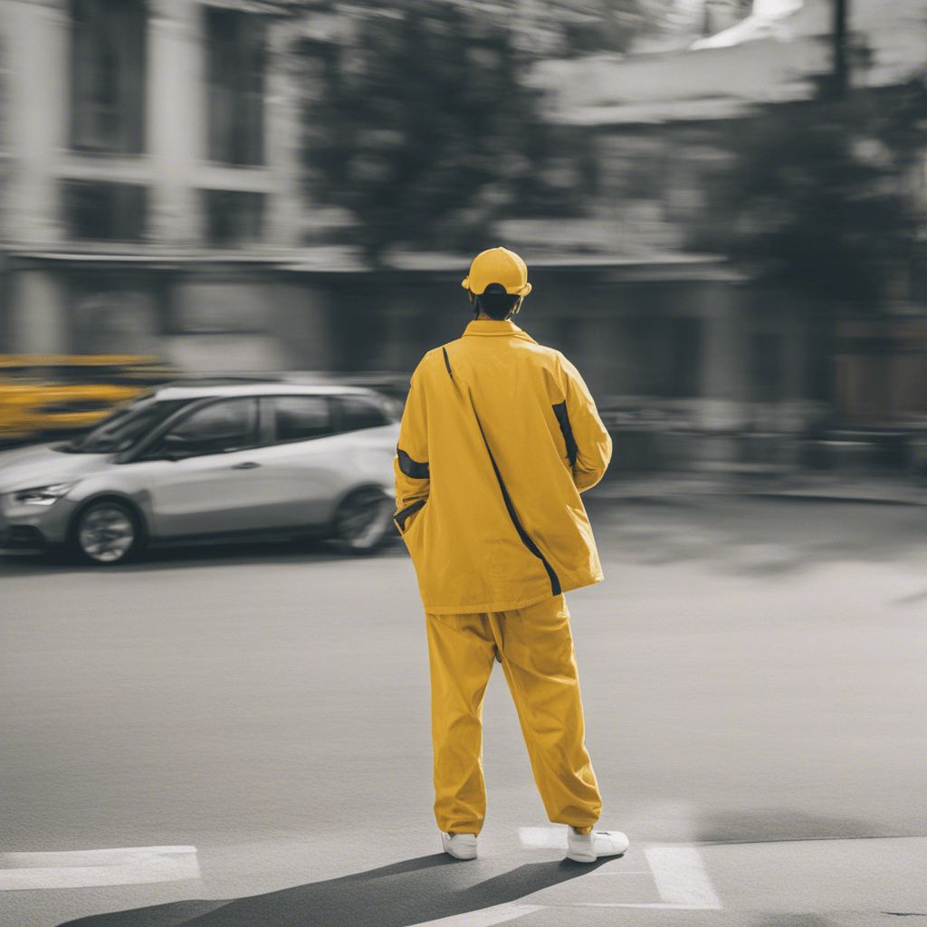 car courier in yellow clothes