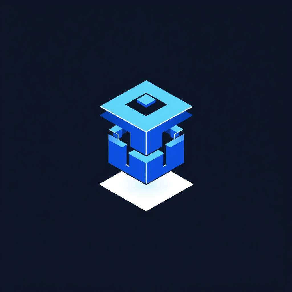 generate blue cube logo