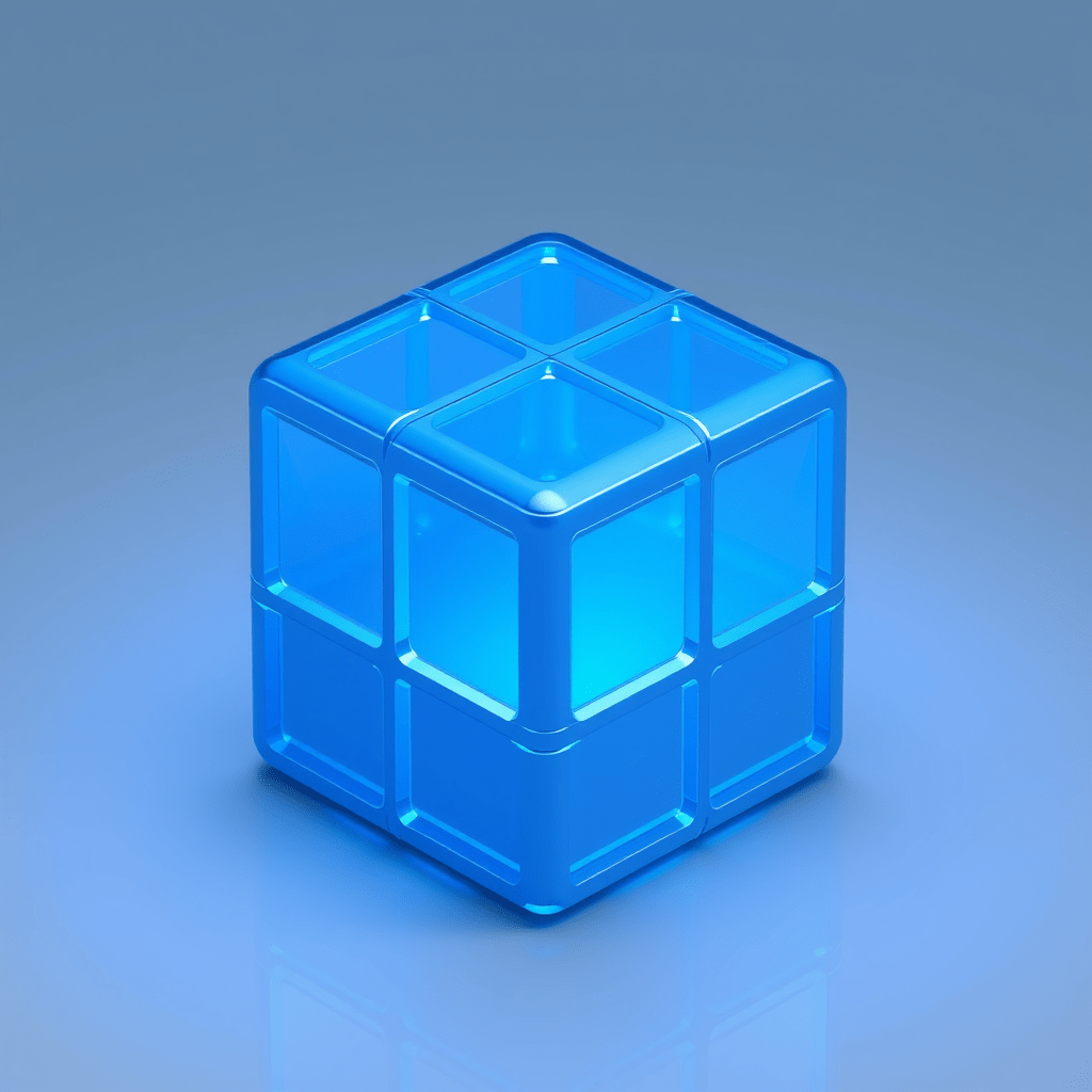 generate blue cube logo