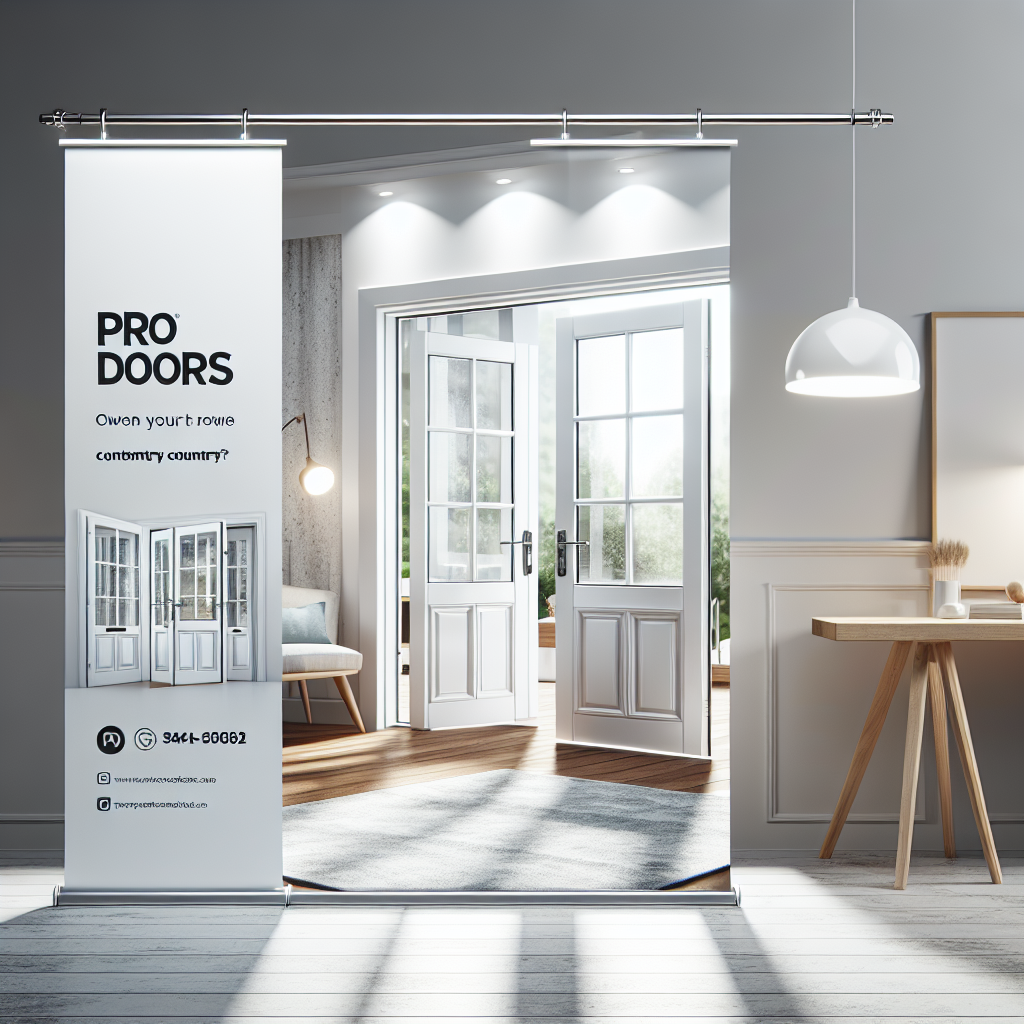рекламный банер на сайт дверей профи доорс белые современные двери в стиле кантри