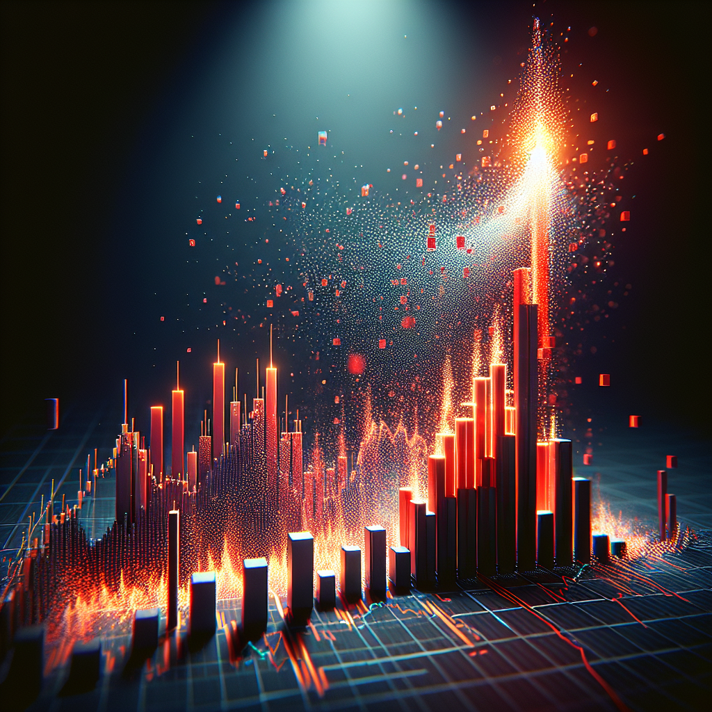 Dynamic scene on a financial chart. A large candlestick is explosively moving upwards, "sweeping" a cluster of glowing red bars (sell liquidity) above it. The bars are shattering into pixels. The perspective is from the chart, looking dramatic and powerful. Cinematic lighting. Dynamic scene on a financial chart. A large candlestick is explosively moving upwards, "sweeping" a cluster of glowing red bars (sell liquidity) above it. The bars are shattering into pixels. The perspective is from the chart, looking dramatic and powerful. Cinematic lighting.